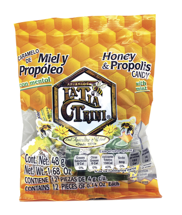Caramelo de Miel y Propóleo La Tia Trini - 12 Piezas